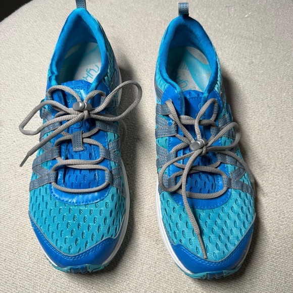 Ryka Hydro Sport Cross Trainer Shoes Turquoise and Gray Mesh Sneakers - Picture 2 of 8